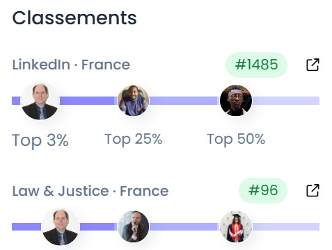 Classement Favikon LinkedIn : Didier Majerowiez Top 3% des profils en France et Expert influent en Droit & Fiscalité (Février 2026). Top 100 dans la catégorie "Law & Justice" en France.